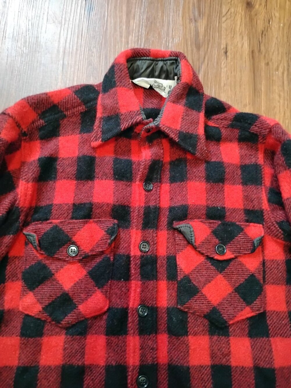 Vintage 80s Woolrich Wool Flannel Button Down Shirt